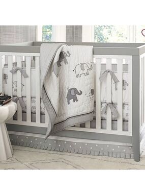 Pottery Barn Taylor Elephant Gray Crib Bedding Set **Host Pick**